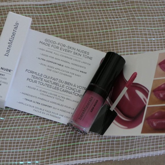 bareMinerals Lip Gloss Pout Mini Gen Nude Patent Lip Lacquer - Set of 3 - Picture 6 of 6